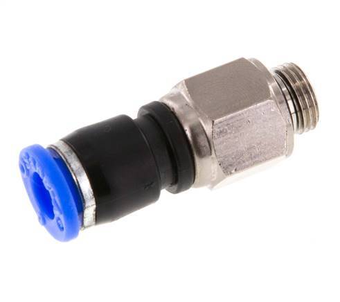 6mm & G1/8'' Drehgelenk Einsteck-Außengewinde Vernickeltes Messing/PBT NBR Drehbar