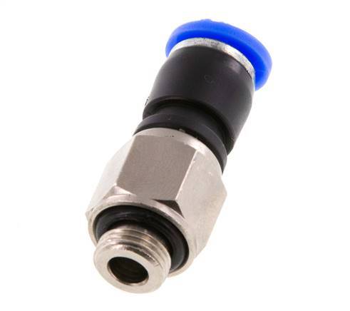 6mm & G1/8'' Drehgelenk Einsteck-Außengewinde Vernickeltes Messing/PBT NBR Drehbar