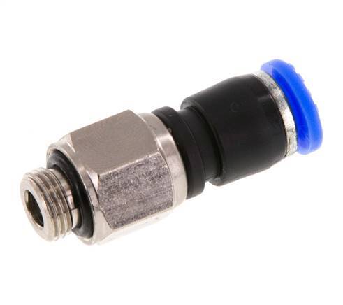 6mm & G1/8'' Drehgelenk Einsteck-Außengewinde Vernickeltes Messing/PBT NBR Drehbar