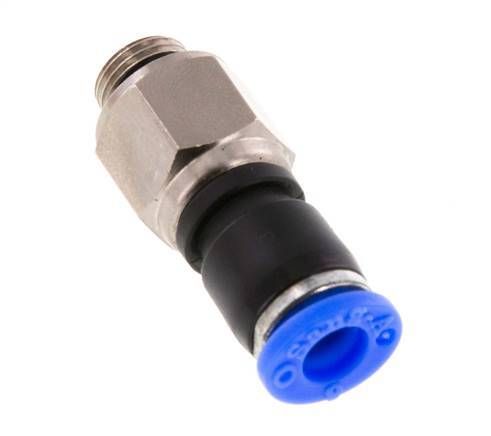 6mm & G1/8'' Drehgelenk Einsteck-Außengewinde Vernickeltes Messing/PBT NBR Drehbar