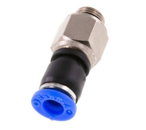 6mm & G1/8'' Drehgelenk Einsteck-Außengewinde Vernickeltes Messing/PBT NBR Drehbar