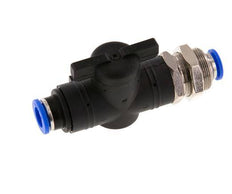 2-Wege-Kugelhahn, geradlinig, 10 mm, Kunststoff/Messing-Bulkhead