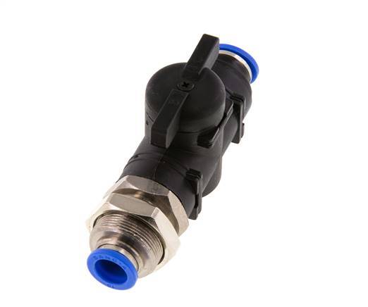 2-Wege-Kugelhahn, geradlinig, 10 mm, Kunststoff/Messing-Bulkhead