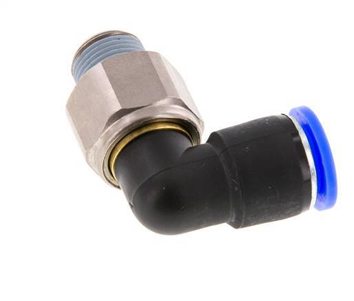 12mm & R3/8'' Winkel-Drehgelenk Einsteck-Außengewinde Vernickeltes Messing/PBT NBR Drehbar