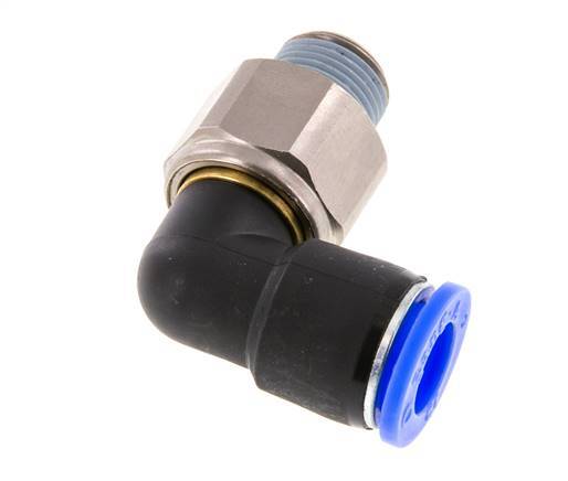 12mm & R3/8'' Winkel-Drehgelenk Einsteck-Außengewinde Vernickeltes Messing/PBT NBR Drehbar