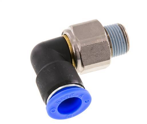 12mm & R3/8'' Winkel-Drehgelenk Einsteck-Außengewinde Vernickeltes Messing/PBT NBR Drehbar