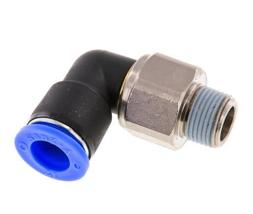 12mm & R3/8'' Winkel-Drehgelenk Einsteck-Außengewinde Vernickeltes Messing/PBT NBR Drehbar