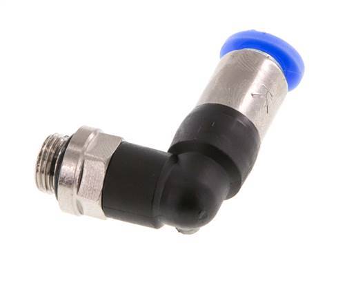 Steckverschraubung 6mm & G1/8'' männlich Selbstsichernder Winkel Messing/PBT 0-10bar (0-145psi) [2 Stück]