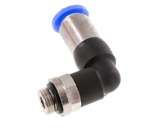 Steckverschraubung 6mm & G1/8'' männlich Selbstsichernder Winkel Messing/PBT 0-10bar (0-145psi) [2 Stück]