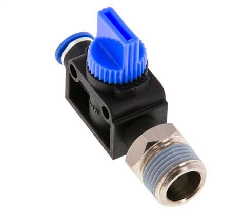 3/2-Wege-Absperr-Handventil 6 mm - R3/8'' Kunststoff/Messing Rohrseitige Entlüftung