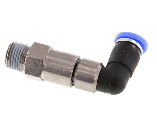 4mm & R1/8'' Winkel Schnell-Drehgelenk Einsteck-Außengewinde Vernickeltes Messing/PBT NBR Drehbar