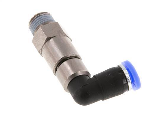 4mm & R1/8'' Winkel Schnell-Drehgelenk Einsteck-Außengewinde Vernickeltes Messing/PBT NBR Drehbar