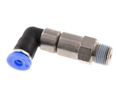 4mm & R1/8'' Winkel Schnell-Drehgelenk Einsteck-Außengewinde Vernickeltes Messing/PBT NBR Drehbar