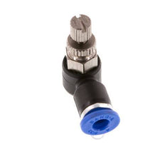 Durchflussregelungs-Schalldämpfer Abgangswinkel 4 mm - M5 Messing/PA 66
