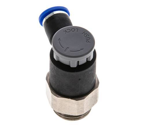 Durchflussregelventil Abgangswinkel 6 mm - G3/8'' Messing/PA 66 Sicherungsmutter