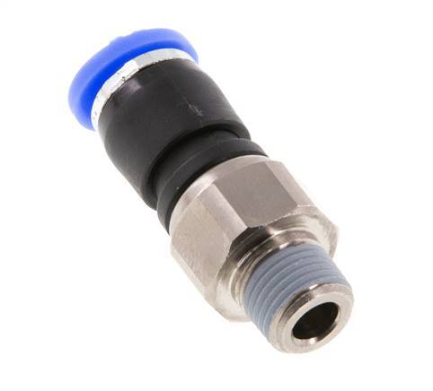 6mm & R1/8'' Drehgelenk Einsteck-Außengewinde Vernickeltes Messing/PBT NBR Drehbar