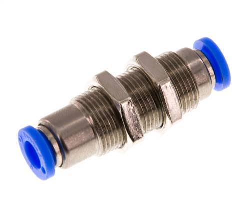 Steckverschraubung 6mm selbstsichernd Messing/PBT Bulkhead 0-10bar (0-145psi)