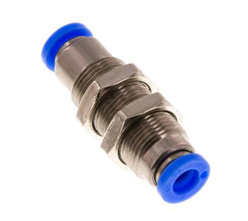 Steckverschraubung 6mm selbstsichernd Messing/PBT Bulkhead 0-10bar (0-145psi)