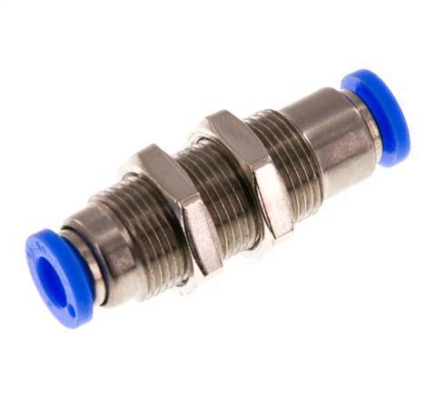 Steckverschraubung 6mm selbstsichernd Messing/PBT Bulkhead 0-10bar (0-145psi)