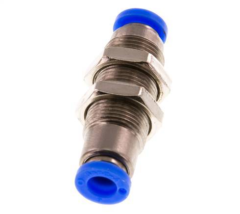 Steckverschraubung 6mm selbstsichernd Messing/PBT Bulkhead 0-10bar (0-145psi)