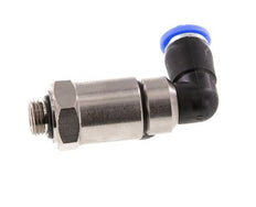 6mm & G1/8'' Ellbogen Schnelldrehgelenk Einsteck-Außengewinde Vernickeltes Messing/PBT NBR Drehbar