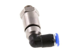 6mm & G1/8'' Ellbogen Schnelldrehgelenk Einsteck-Außengewinde Vernickeltes Messing/PBT NBR Drehbar