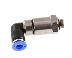 6mm & G1/8'' Ellbogen Schnelldrehgelenk Einsteck-Außengewinde Vernickeltes Messing/PBT NBR Drehbar