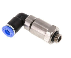 6mm & G1/8'' Ellbogen Schnelldrehgelenk Einsteck-Außengewinde Vernickeltes Messing/PBT NBR Drehbar