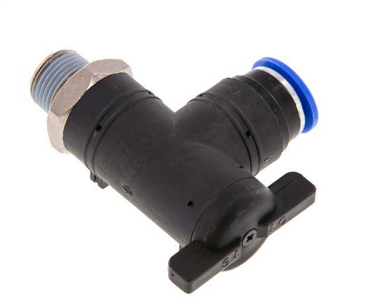 2-Wege-Kugelhahn mit Winkel 12 mm - R3/8'' Kunststoff/Messing