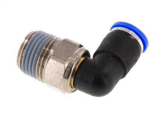10mm & R1/2'' Ellbogen-Drehgelenk Einsteck-Außengewinde Vernickeltes Messing/PBT NBR Drehbar