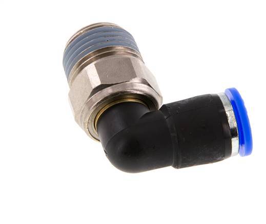 10mm & R1/2'' Ellbogen-Drehgelenk Einsteck-Außengewinde Vernickeltes Messing/PBT NBR Drehbar