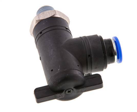 2-Wege-Kugelhahn mit Winkel 10 mm - R1/4'' Kunststoff/Messing
