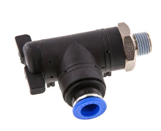 2-Wege-Kugelhahn mit Winkel 10 mm - R1/4'' Kunststoff/Messing