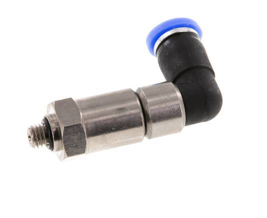 4mm & M5 Ellbogen Schnelldrehgelenk Einsteck-Außengewinde Vernickeltes Messing/PBT NBR Drehbar