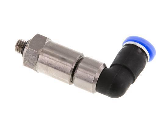 4mm & M5 Ellbogen Schnelldrehgelenk Einsteck-Außengewinde Vernickeltes Messing/PBT NBR Drehbar