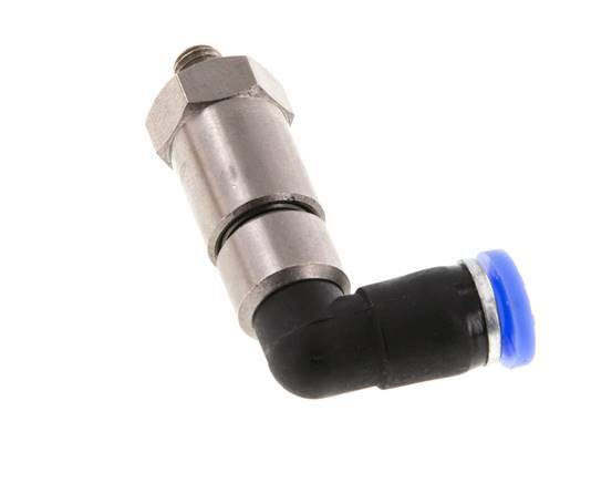 4mm & M5 Ellbogen Schnelldrehgelenk Einsteck-Außengewinde Vernickeltes Messing/PBT NBR Drehbar