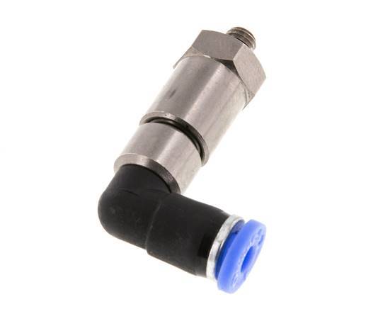 4mm & M5 Ellbogen Schnelldrehgelenk Einsteck-Außengewinde Vernickeltes Messing/PBT NBR Drehbar