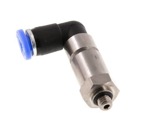 4mm & M5 Ellbogen Schnelldrehgelenk Einsteck-Außengewinde Vernickeltes Messing/PBT NBR Drehbar