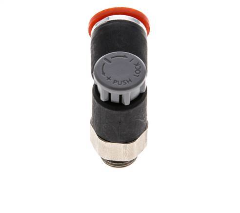 Flow Control Valve Meter-In Elbow 8 mm - G1/8'' Brass/PA 66 Locknut