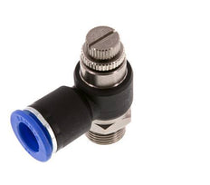 Durchflussregelungs-Schalldämpfer-Abgangsbogen 12 mm - G3/8'' Messing/PA 66