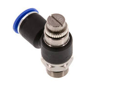 Durchflussregelungs-Schalldämpfer-Abgangsbogen 12 mm - G3/8'' Messing/PA 66