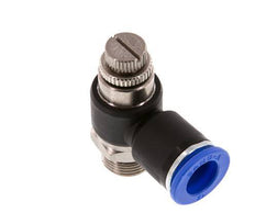 Durchflussregelungs-Schalldämpfer-Abgangsbogen 12 mm - G3/8'' Messing/PA 66