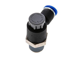 Flow Control Valve Meter-Out Elbow 6 mm - R1/4'' Brass/PA 66 Locknut