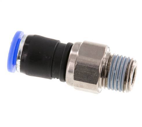 8mm & R1/4'' Drehgelenk Einsteck-Außengewinde Vernickeltes Messing/PBT NBR Drehbar