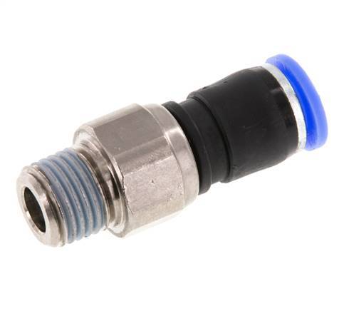 8mm & R1/4'' Drehgelenk Einsteck-Außengewinde Vernickeltes Messing/PBT NBR Drehbar