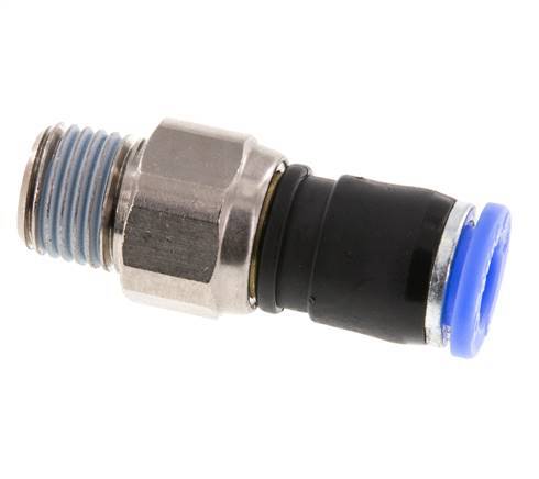 8mm & R1/4'' Drehgelenk Einsteck-Außengewinde Vernickeltes Messing/PBT NBR Drehbar