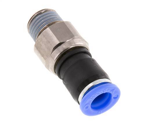 8mm & R1/4'' Drehgelenk Einsteck-Außengewinde Vernickeltes Messing/PBT NBR Drehbar