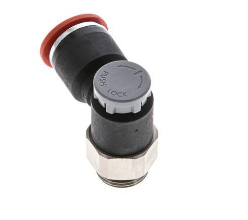 Durchflussregelventil Meter-In-Winkelstück 12 mm - G3/8'' Messing/PA 66 Sicherungsmutter