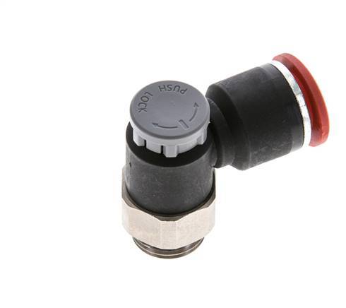 Durchflussregelventil Meter-In-Winkelstück 12 mm - G3/8'' Messing/PA 66 Sicherungsmutter