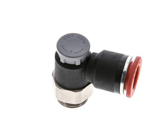 Durchflussregelventil Meter-In-Winkelstück 12 mm - G3/8'' Messing/PA 66 Sicherungsmutter